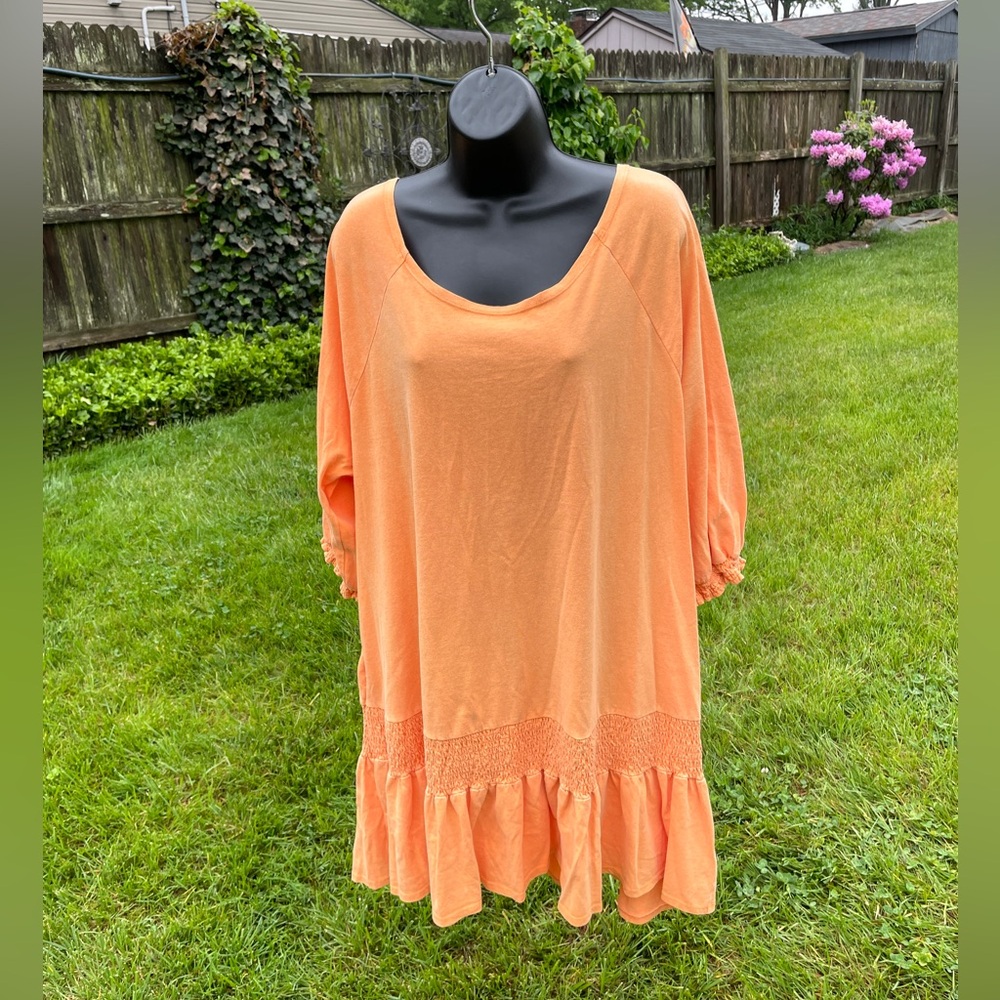 Free People Beach open back babydoll dress MEDIUM boho‎ oversized pockets - Picture 1 of 15